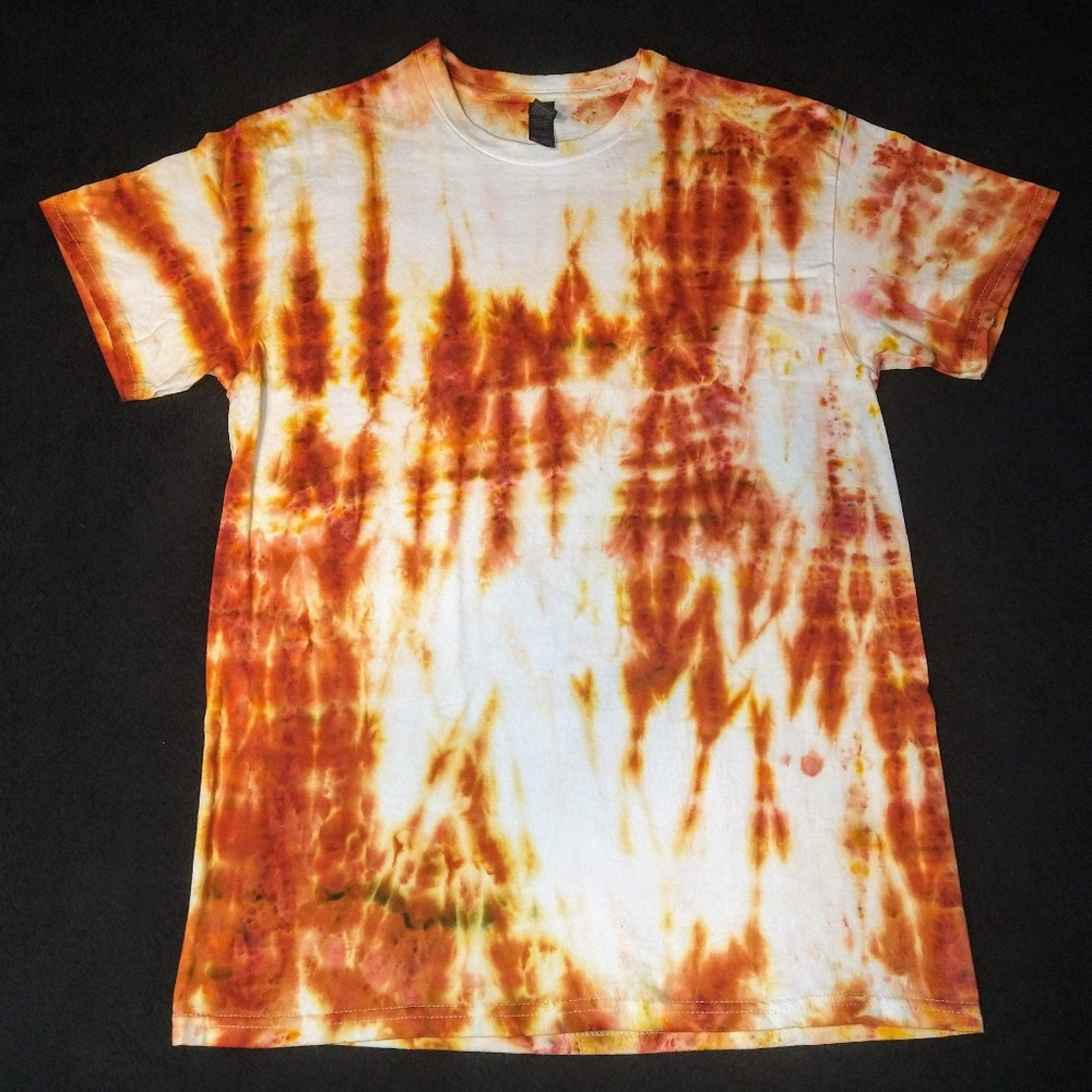 Rust Brown Ice Dye Tie Dye T Shirt ~ Sz M